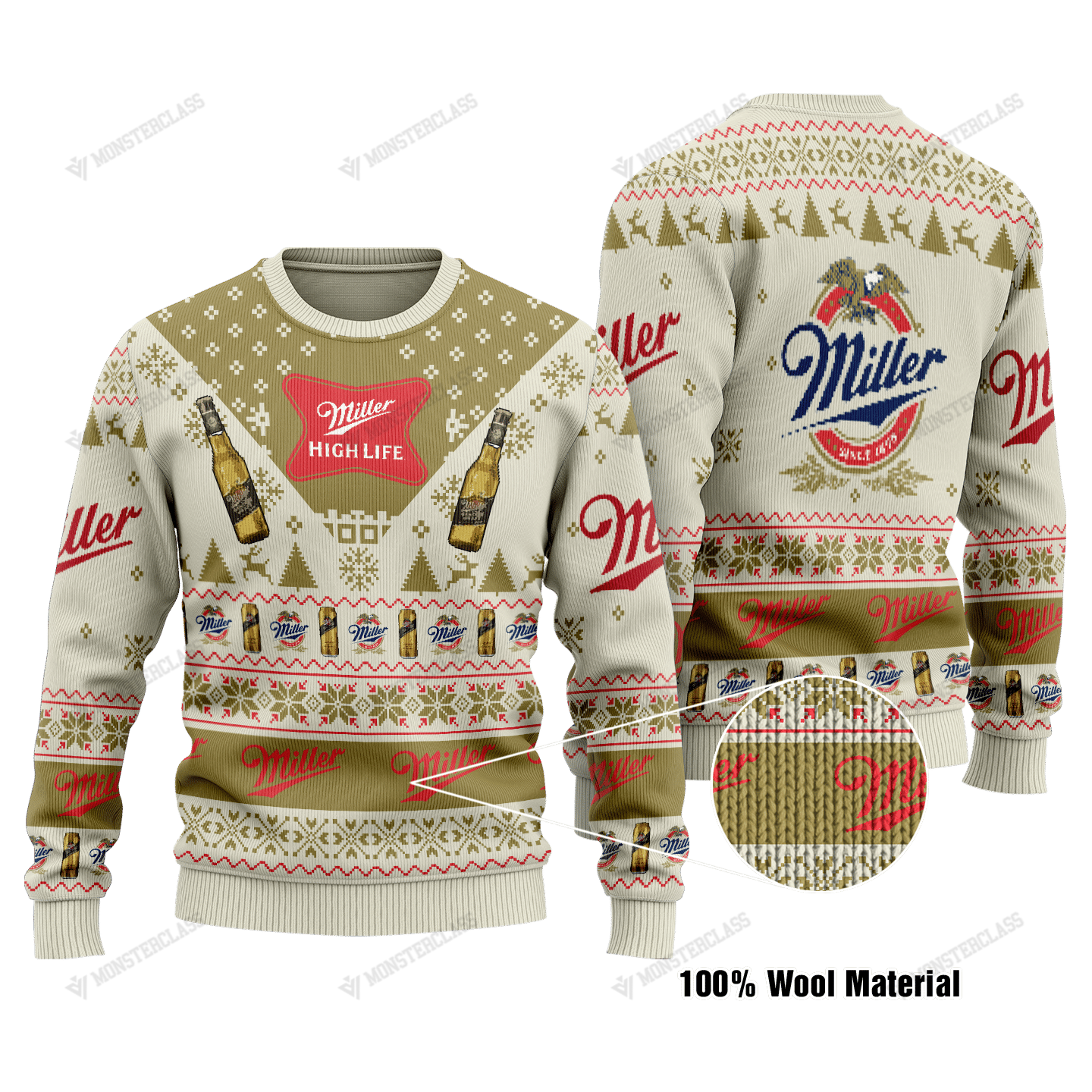 Miller High Life American Lager Beer Christmas Sweater