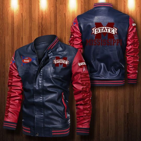 Mississippi State Bulldogs Leather bomber Jacket 1