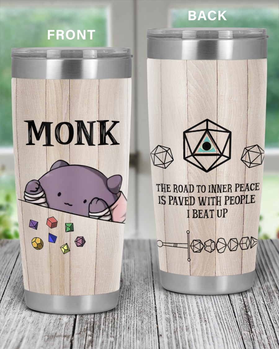 Monk The road to inner peace is paved with people Dungeons and Dragons tumbler 6