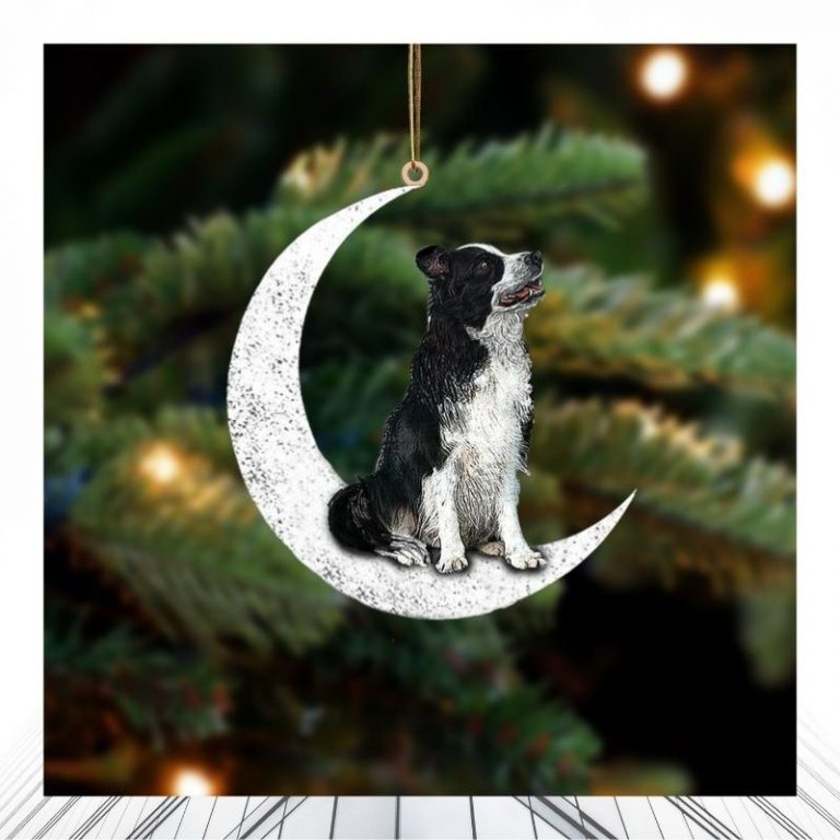 Moon and Border Collie ornament 2