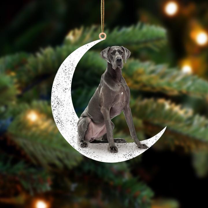 Moon and Great Dane ornament 1