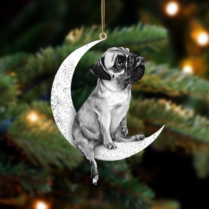 Moon and Pug ornament 1