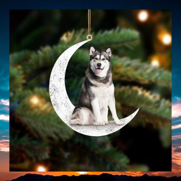 Moon and Siberian Husky ornament 2