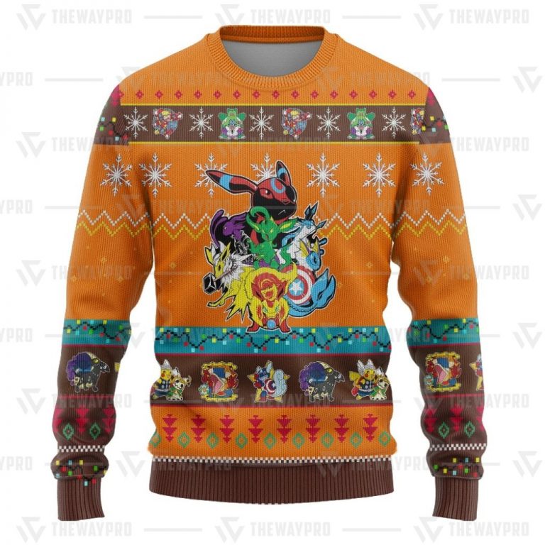 NEW Eevee Eevengers Pokemon Christmas sweater 2