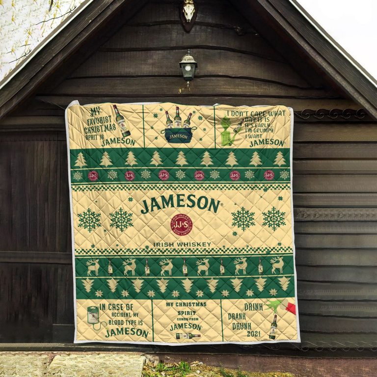 NEW Grinch Jameson Irish Whiskey Christmas Blanket Quilt (2) NEW Grinch Jameson Irish Whiskey christmas blanket quilt 2
