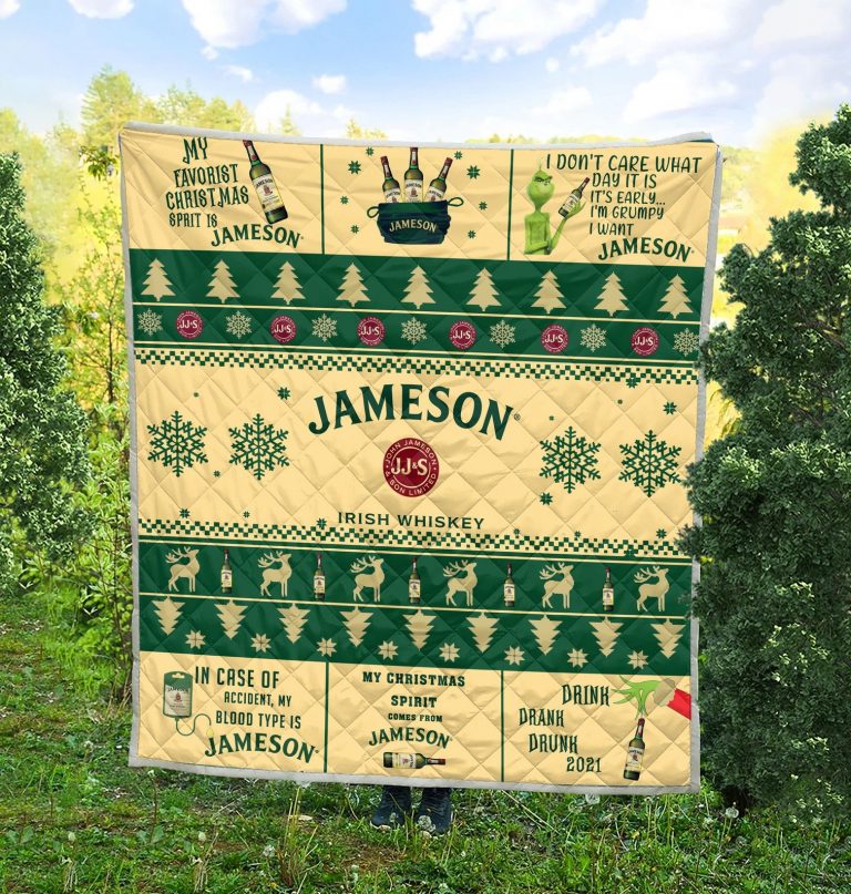 NEW Grinch Jameson Irish Whiskey Christmas Blanket Quilt (3) NEW Grinch Jameson Irish Whiskey christmas blanket quilt 3