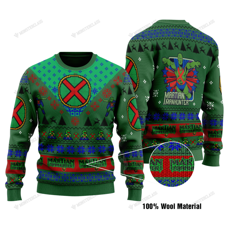NEW Martian Manhunter Christmas DC Comic sweater sweatshirt 1