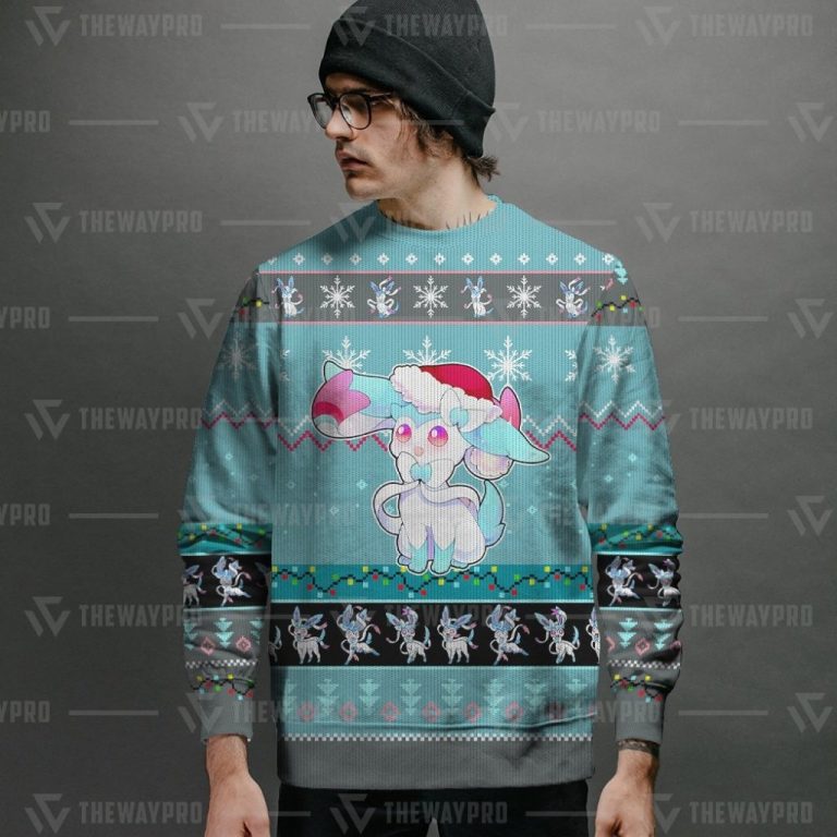 NEW Sylveon Pokemon Christmas Sweater (2) NEW Sylveon Pokemon christmas sweater 2