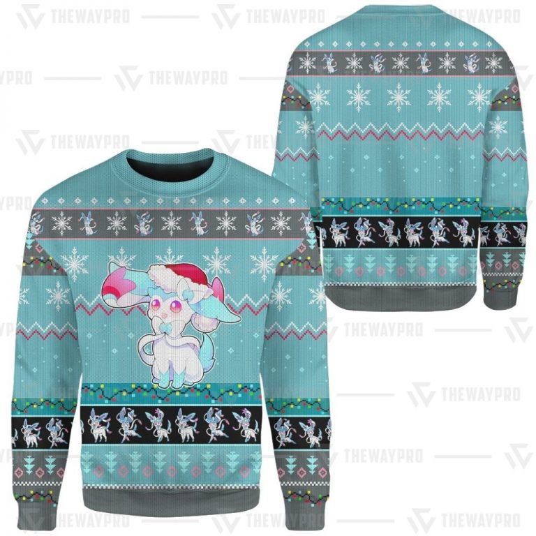 NEW Sylveon Pokemon Christmas Sweater (4) NEW Sylveon Pokemon christmas sweater 4