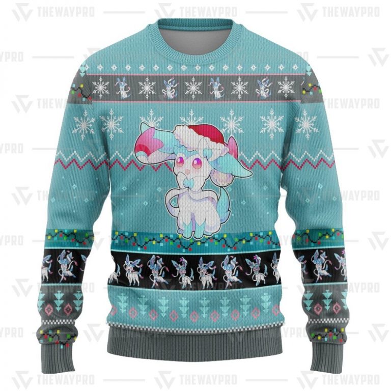 NEW Sylveon Pokemon Christmas Sweater (5) NEW Sylveon Pokemon christmas sweater 5