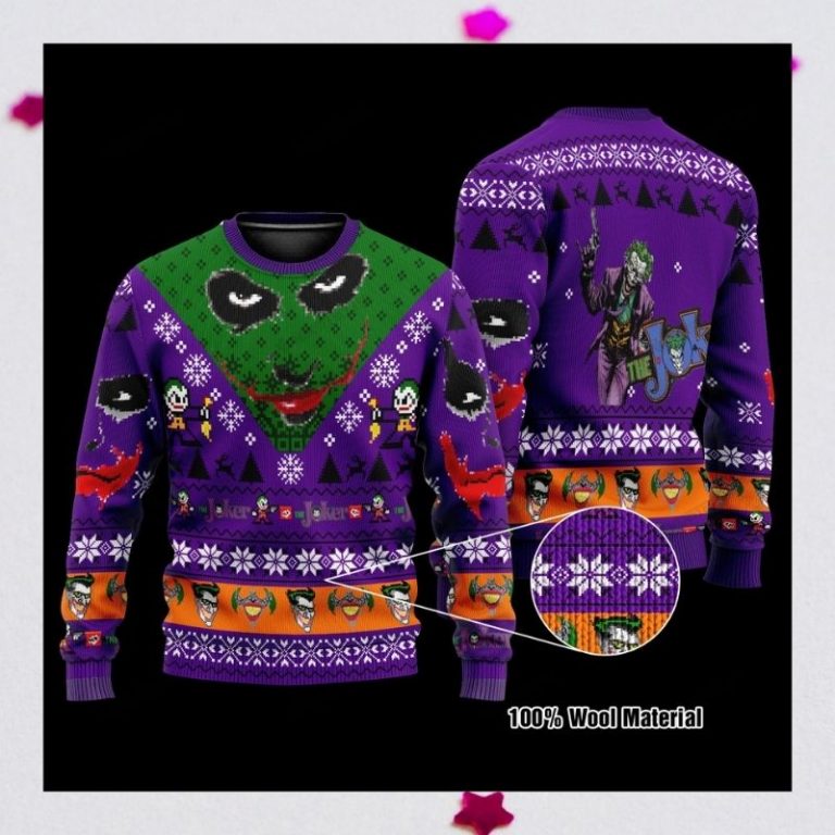 NEW The Joker Christmas DC Comic sweater sweatshirt 2
