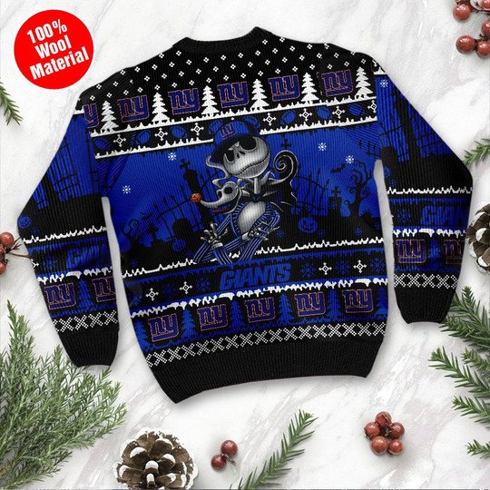 New York Giants Jack Skellington Ugly Sweater 5 New York Giants Jack Skellington Ugly Sweater2