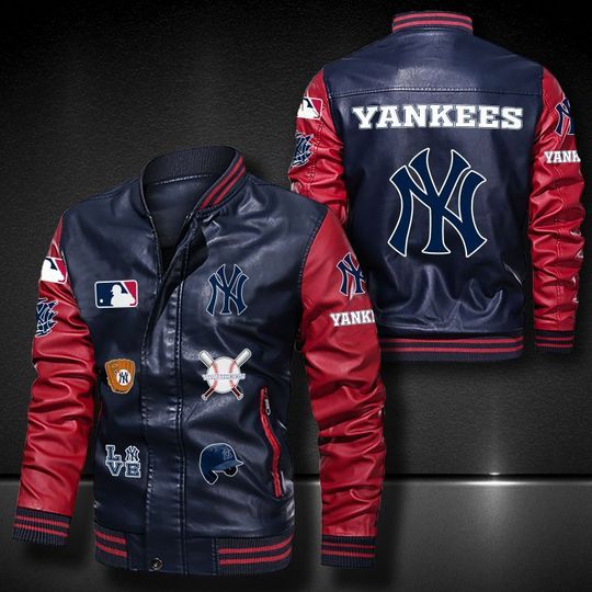 New York Yankees Leather bomber Jacket 1
