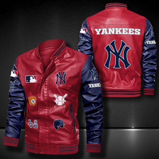 New York Yankees Leather bomber Jacket 2