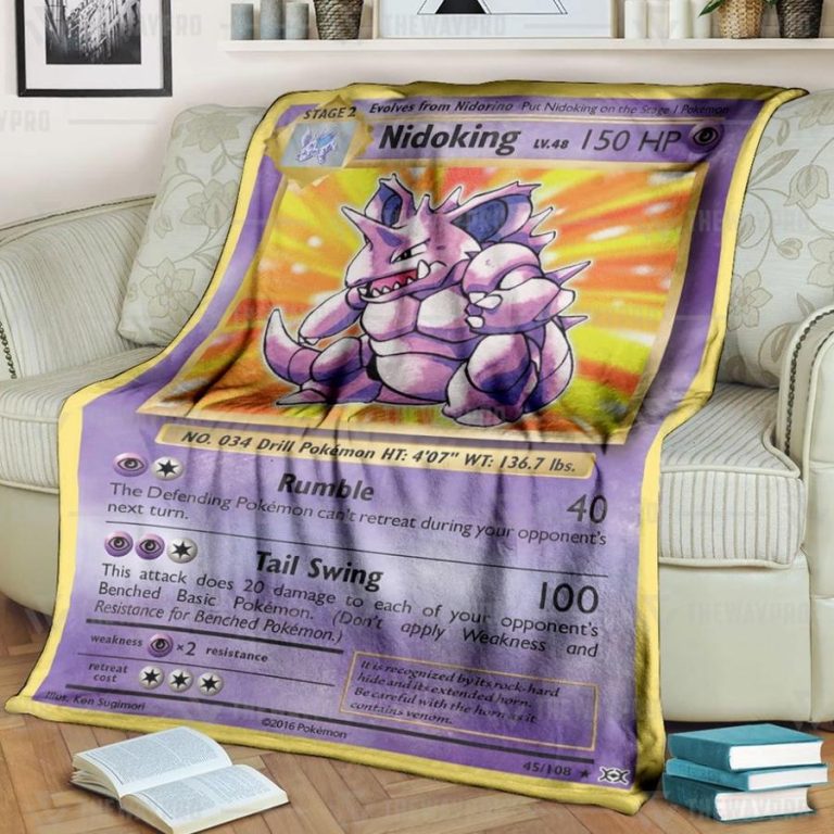 Nidoking Evolutions Pokemon Blanket