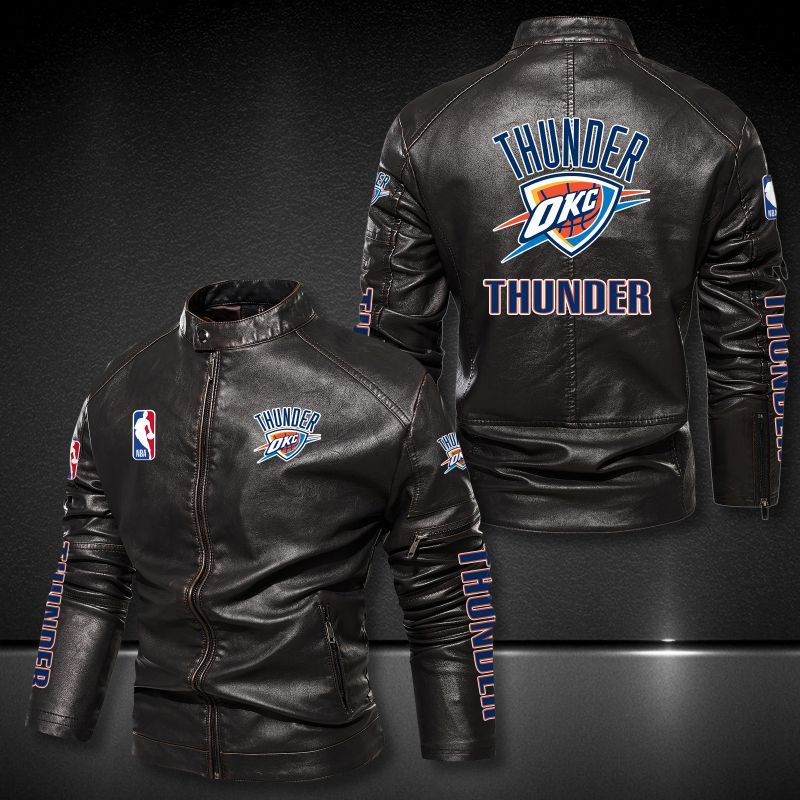 Oklahoma City Thunder MBA 3D motor leather jacket 1