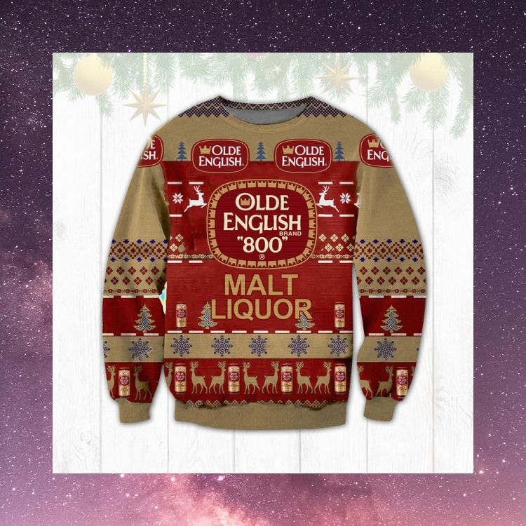 Olde English 800 malt liquor Christmas sweater 2 Olde English 800 malt liquor Christmas sweater word3