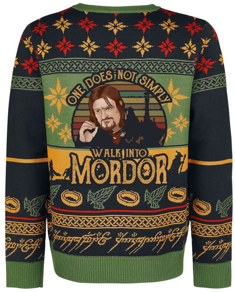 One Does Not Simply Walking Mordor Meme Christmas Sweater
