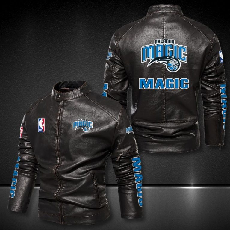 Orlando Magic MBA 3D motor leather jacket 1