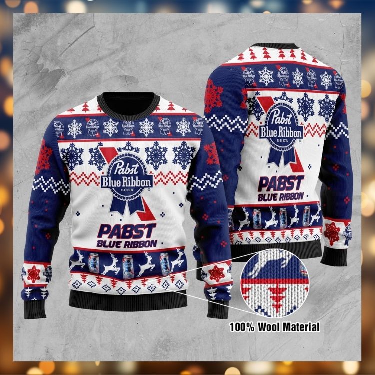 Pabst Blue Ribbon Beer Deer Christmas Sweater 3 Pabst Blue Ribbon Beer Deer Christmas Sweater2