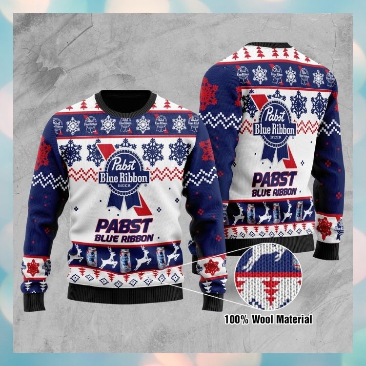 Pabst Blue Ribbon Beer Deer Christmas Sweater 2 Pabst Blue Ribbon Beer Deer Christmas Sweater3