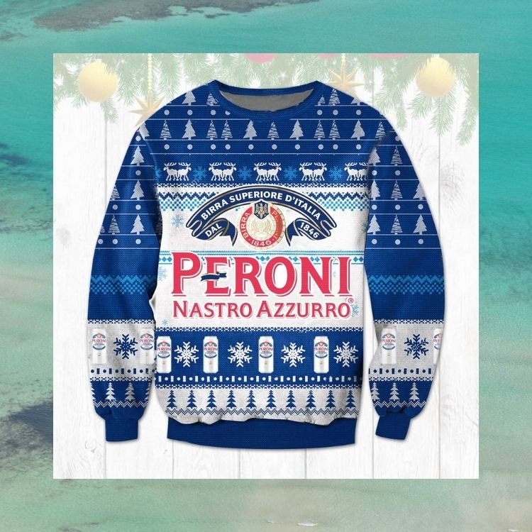 Peroni Nastro Azzurro beer Christmas knitted wool sweater 3 Peroni Nastro Azzurro beer Christmas knitted wool sweater word3