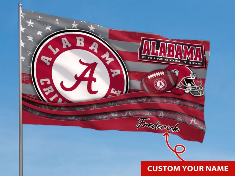 Personalized Alabama Crimson Tide custom name flag 2