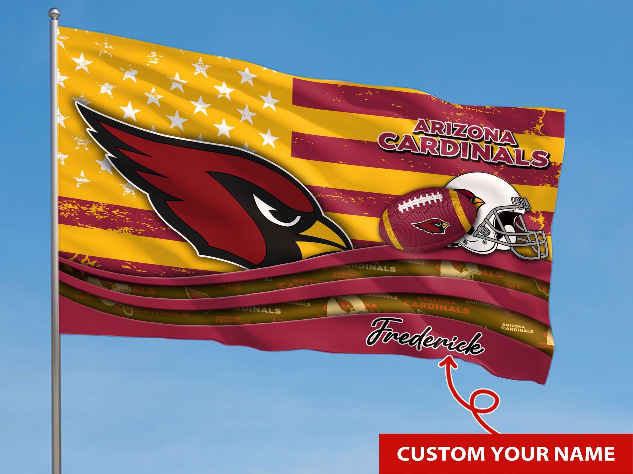 Personalized Arizona Cardinals custom name flag 2 Personalized Arizona Cardinals custom name flag 1