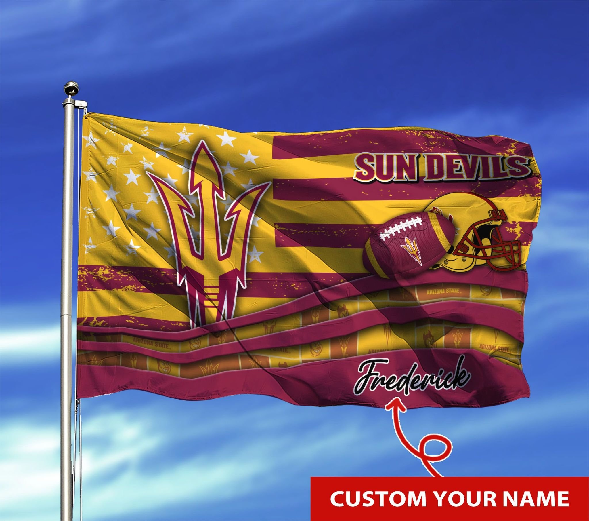Personalized Arizona State Sun Devils custom name flag 1