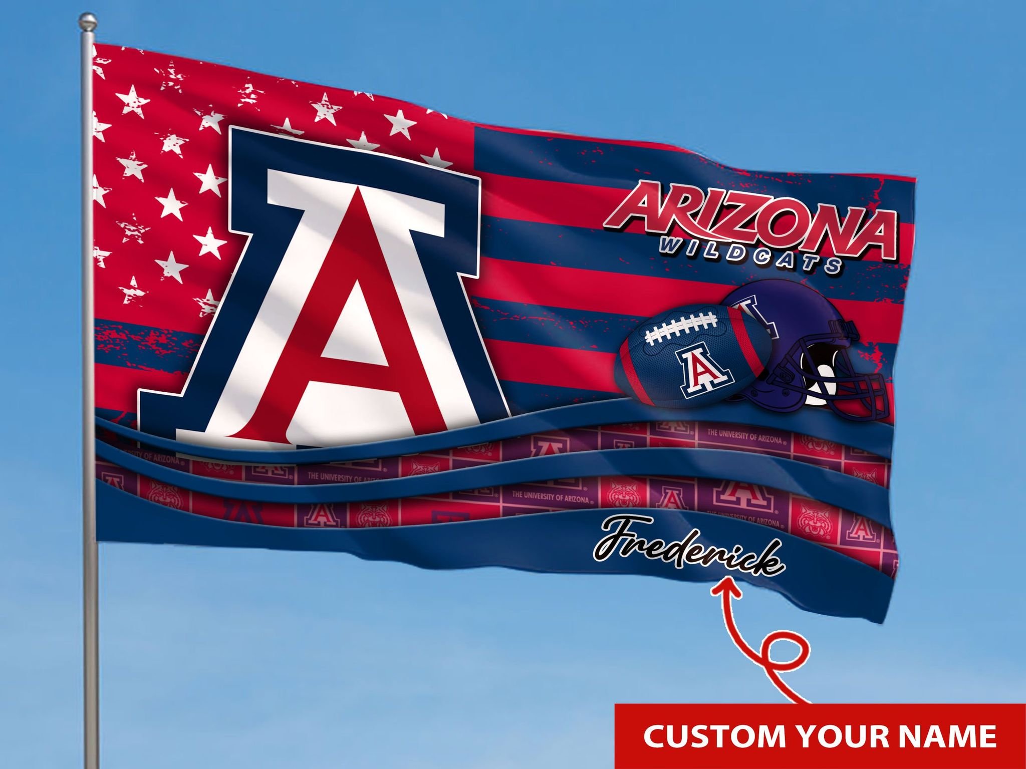 Personalized Arizona Wildcats custom name flag 2 Personalized Arizona Wildcats custom name flag 2