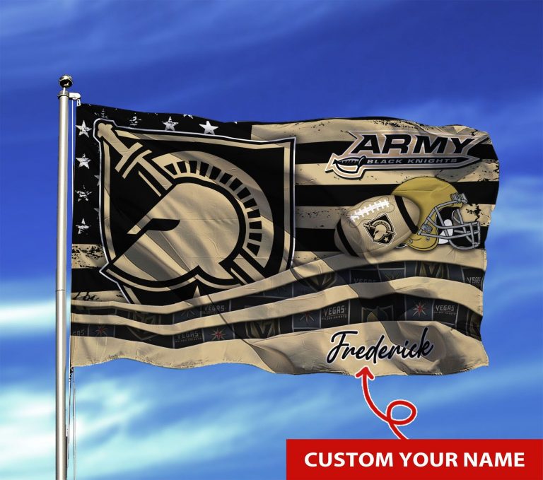 Personalized Army West Point Black Knights custom name flag 1