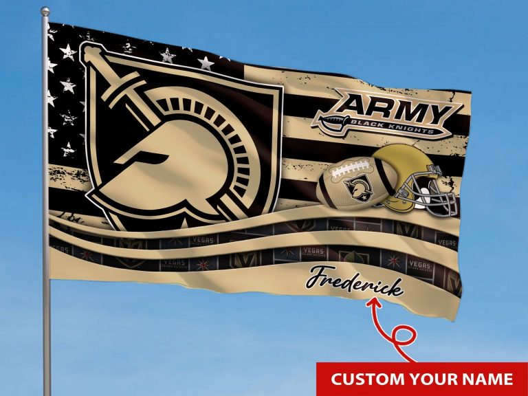 Personalized Army West Point Black Knights custom name flag 2