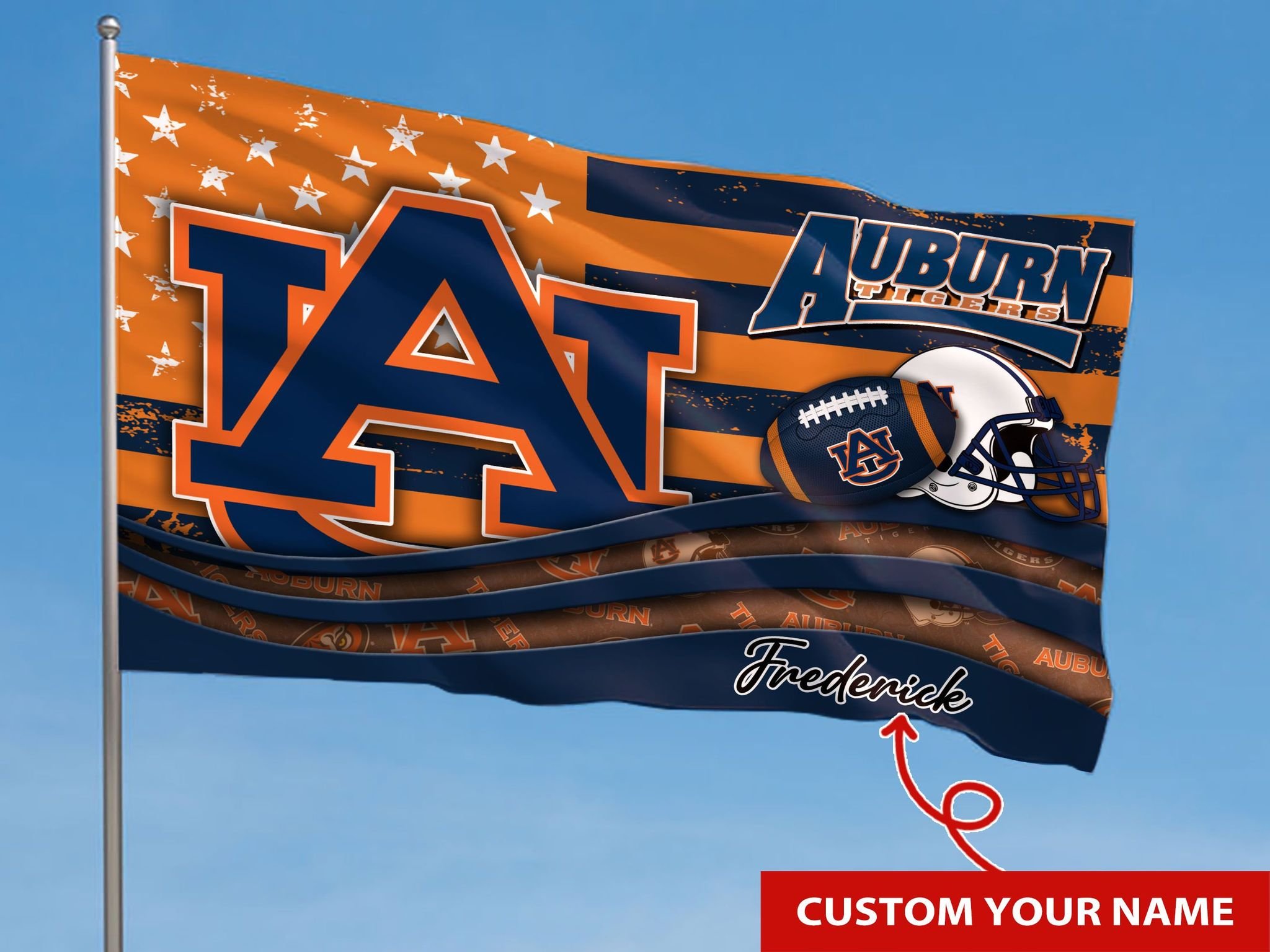 Personalized Auburn Tigers custom name flag 2 Personalized Auburn Tigers custom name flag 2
