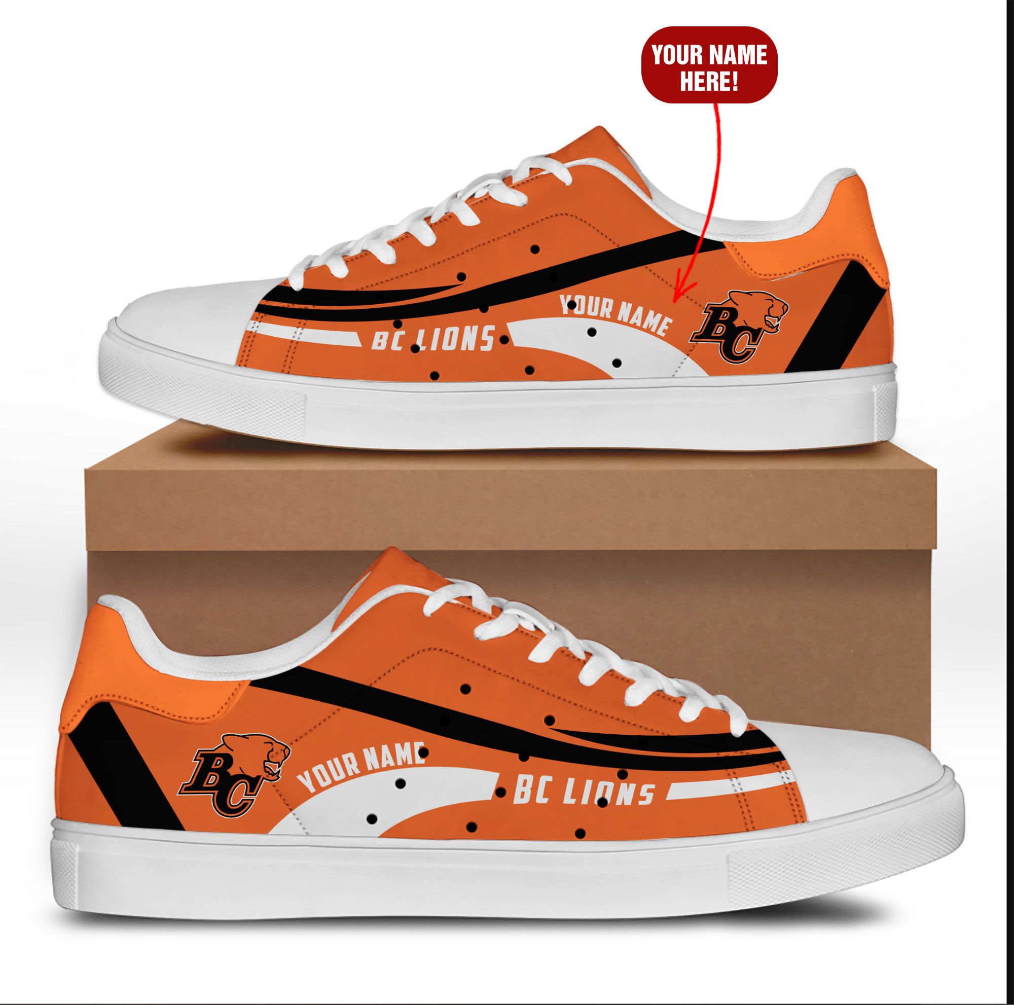 Personalized BC Lions CFL Stan smith low top shoes word1