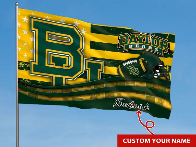 Personalized Baylor Bears custom name flag 2