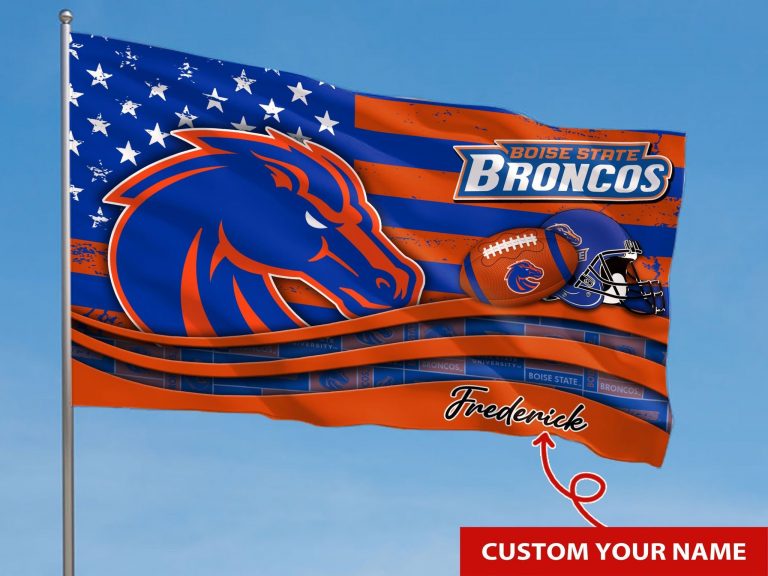 Personalized Boise State Broncos custom name flag 2