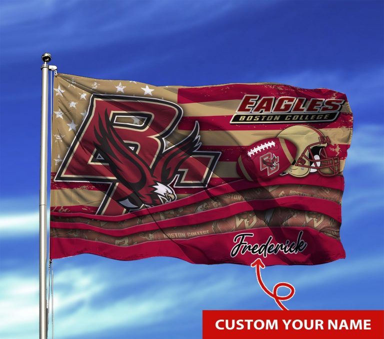 Personalized Boston College Eagles custom name flag 1