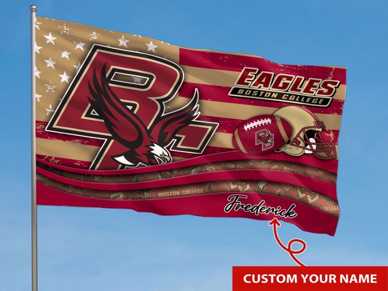 Personalized Boston College Eagles custom name flag 2