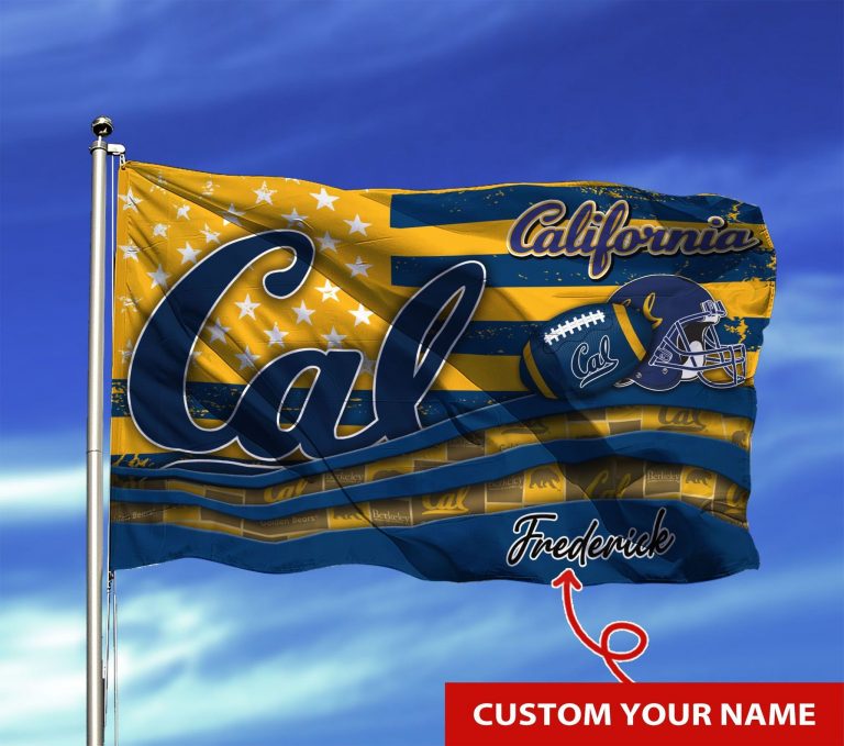 Personalized California Golden Bears custom name flag 1