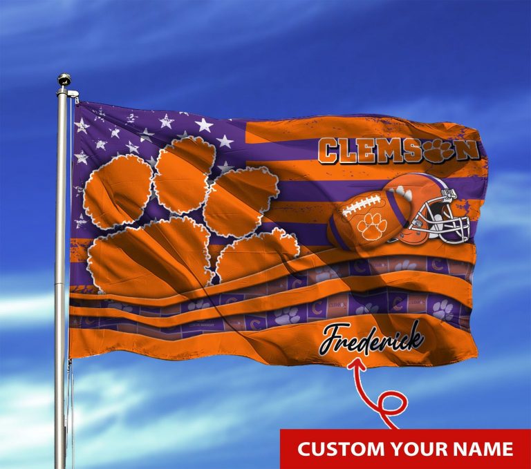 Personalized Clemson Tigers custom name flag 1