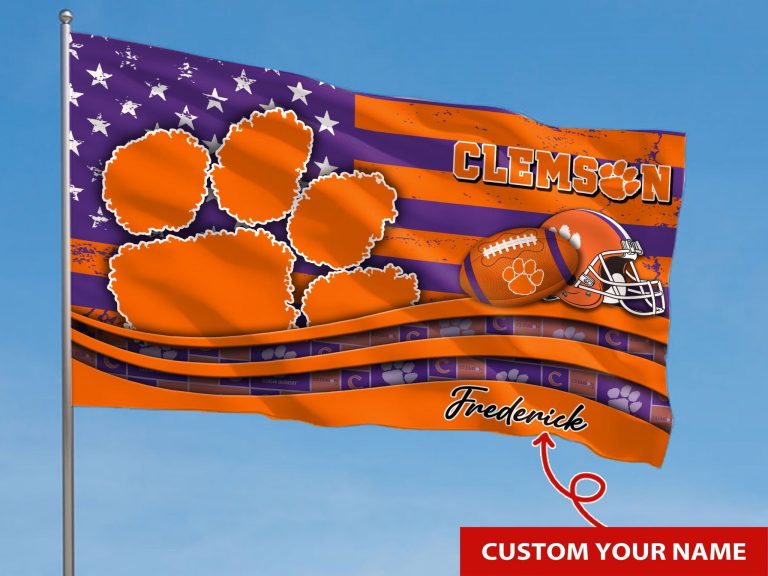 Personalized Clemson Tigers custom name flag 2