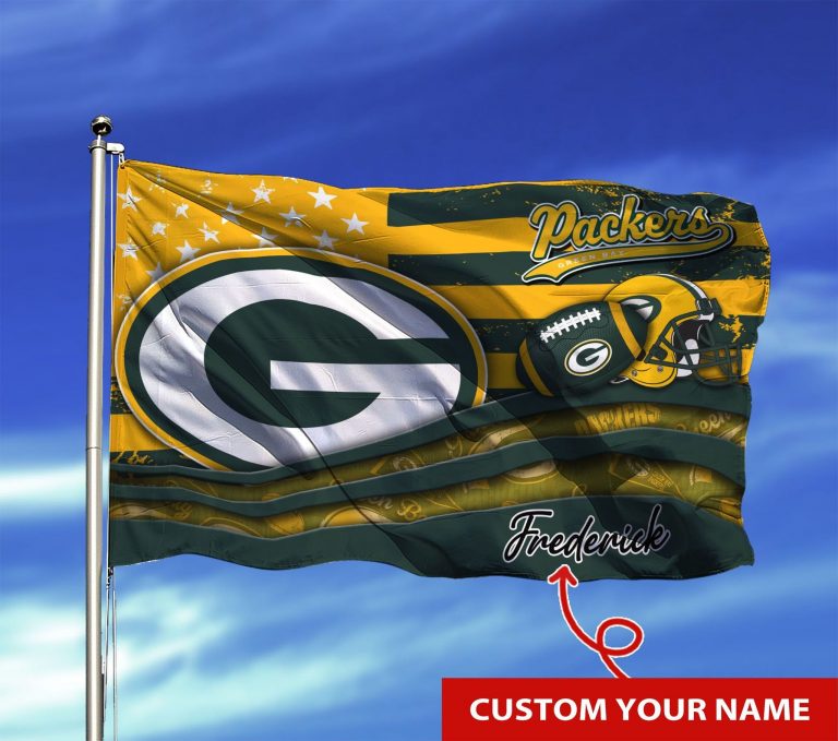 Personalized Green Bay Packers custom name flag