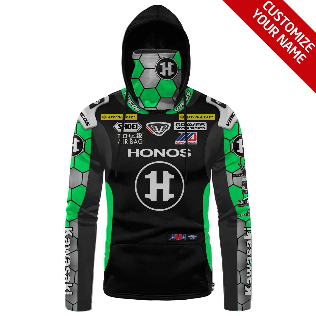 Personalized Honos Kawasaki custom 3d hoodie mask 1