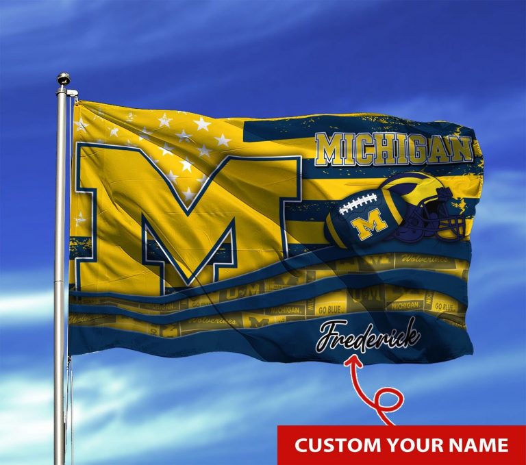 Personalized Michigan Wolverines NCAA custom flag 1