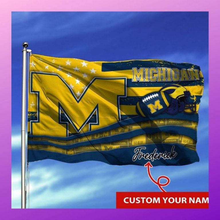 Personalized Michigan Wolverines NCAA custom flag 3