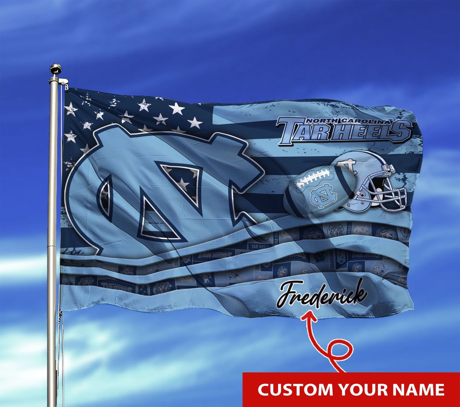 Personalized North Carolina Tar Heels NCAA custom flag 1