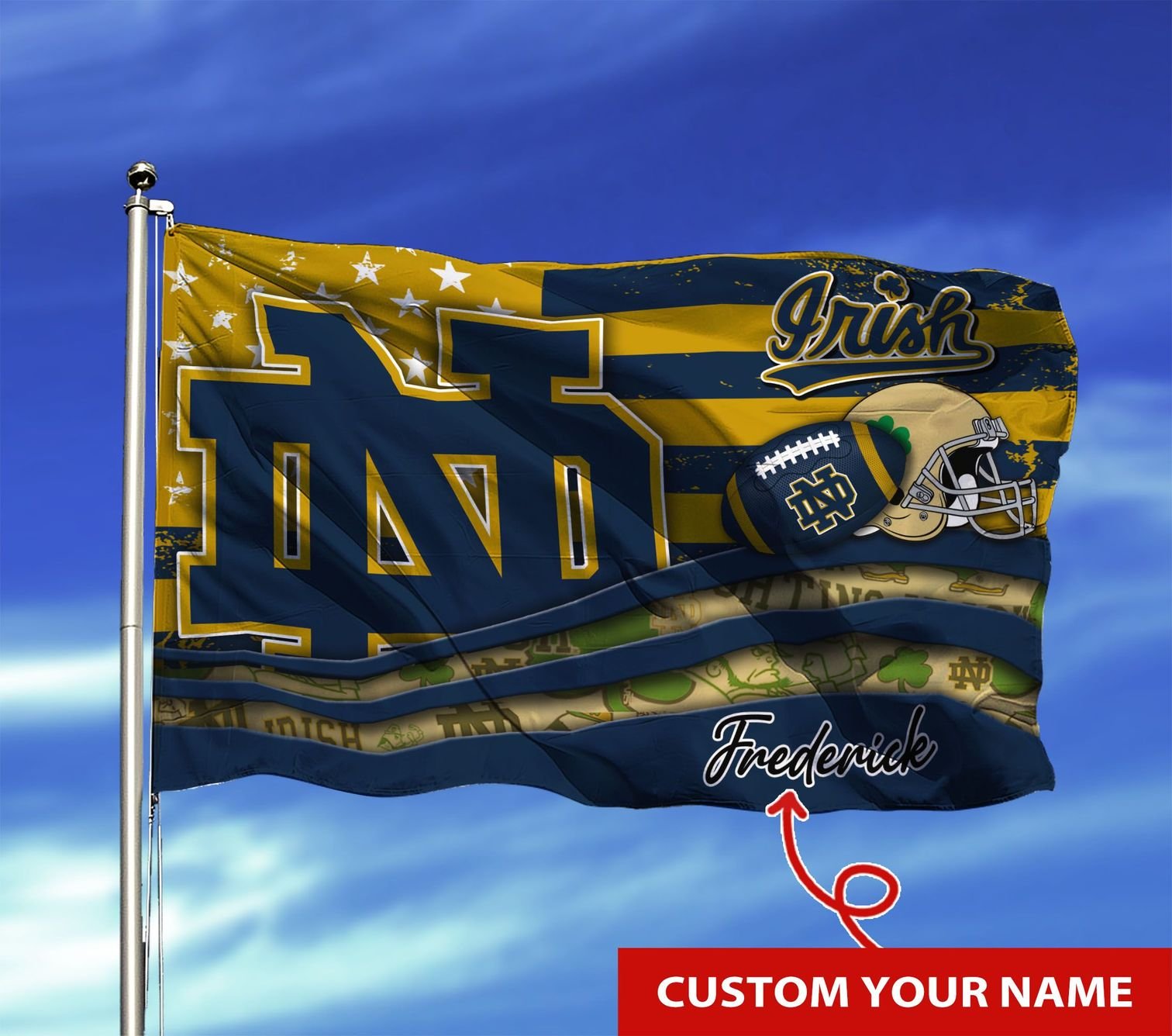 Personalized Notre Dame Fighting Irish NCAA custom flag 1