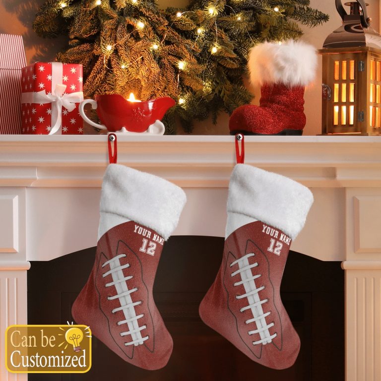 Personalized Realistic Football custom Christmas Stockings 4