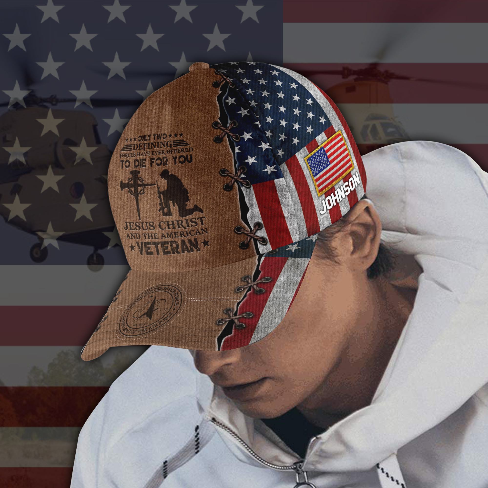 Personalized US Space Force Jesus Christ And The American Veteran Cap 1 Personalized US Space Force Jesus Christ And The American Veteran Cap 1
