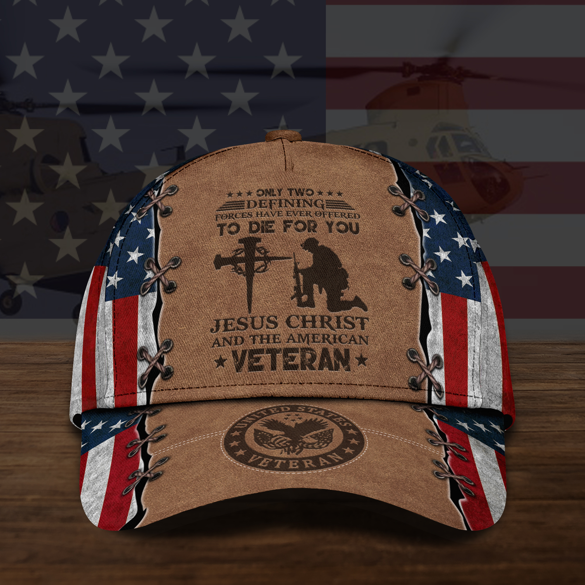 Personalized US Veteran Jesus Christ And The American Veteran Cap 3 Personalized US Veteran Jesus Christ And The American Veteran Cap